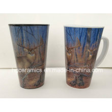 16oz Promotional Mug V Shape Full Decal Printing Mug